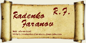 Radenko Faranov vizit kartica